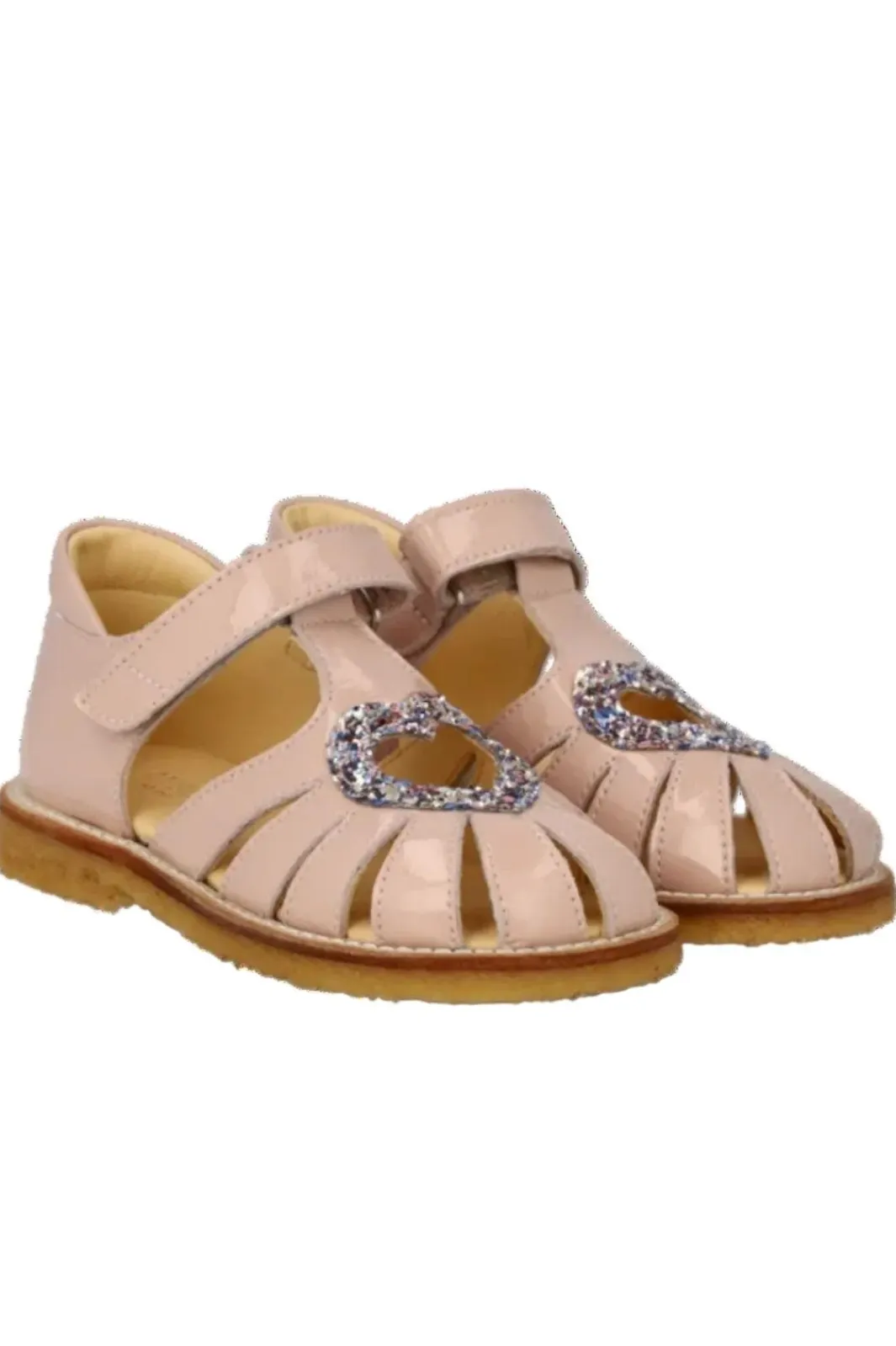 Angulus Anhjertesandal Med Funklende Glitter Hjerte 5186-202 | Barn Sandaler