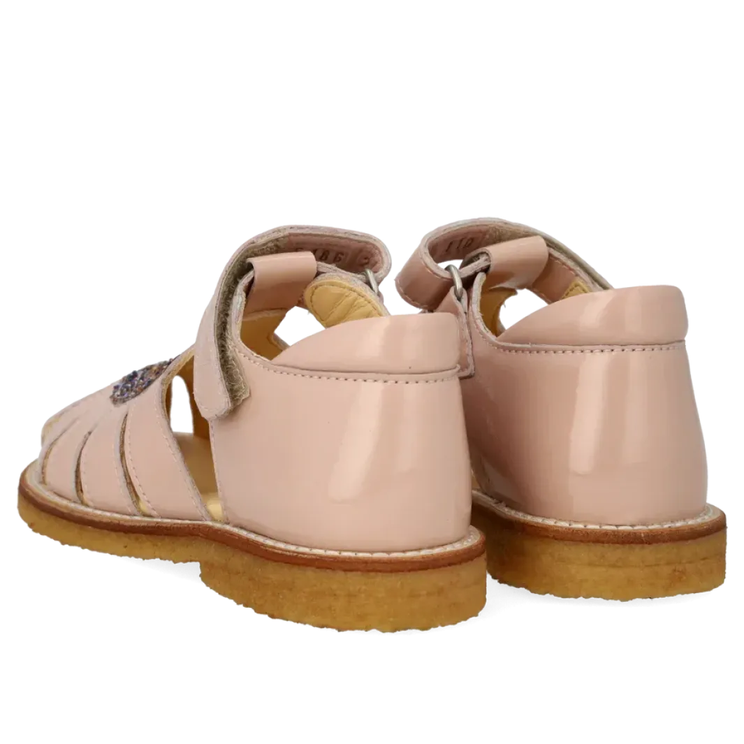Angulus Anhjertesandal Med Funklende Glitter Hjerte 5186-202 | Barn Sandaler