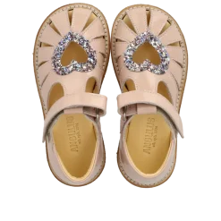 Angulus Anhjertesandal Med Funklende Glitter Hjerte 5186-202 | Barn Sandaler