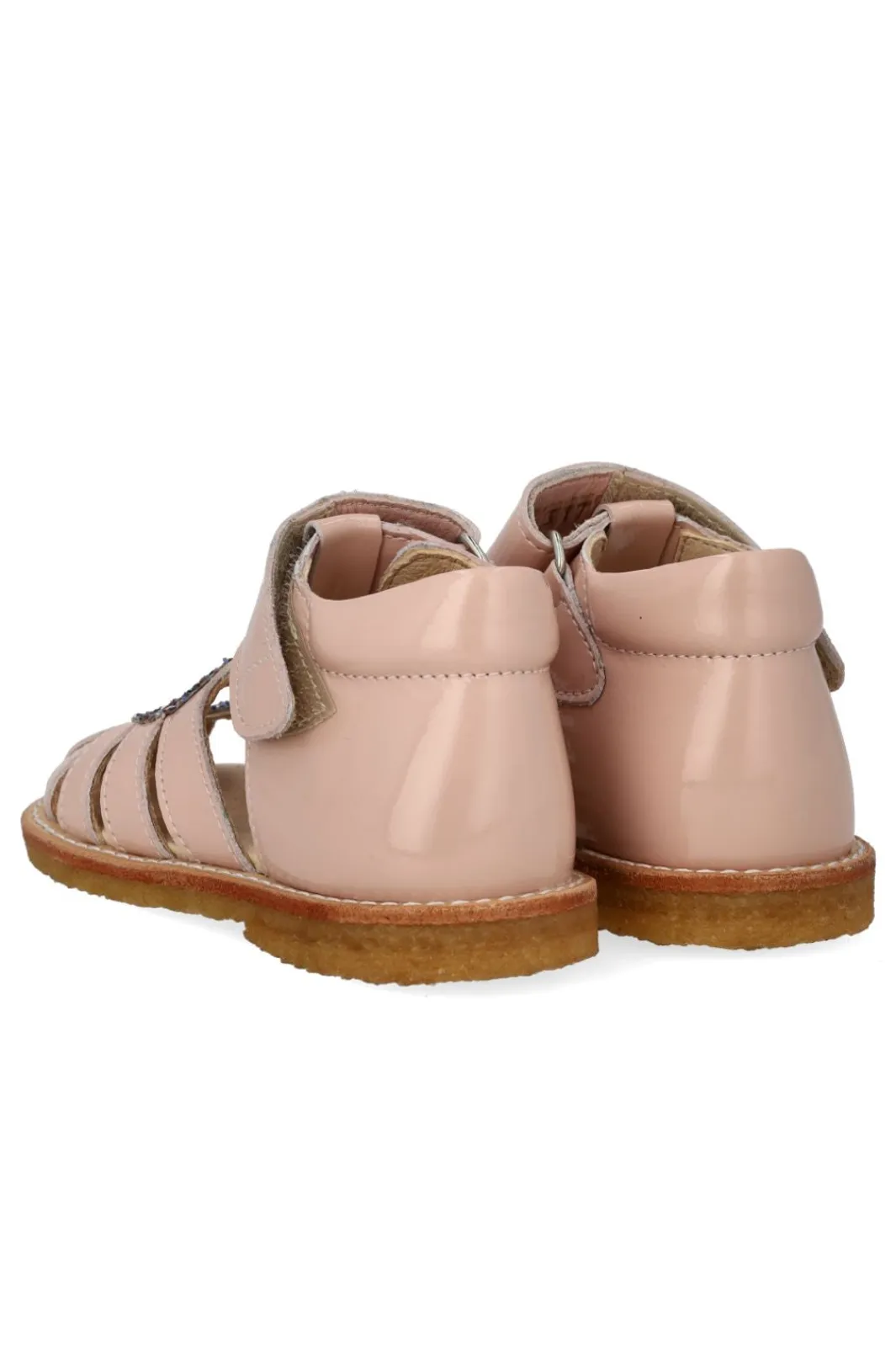 Angulus Anhjertesandal Med Glitter Og Velcrolukning 0572-102 | Barn Sandaler