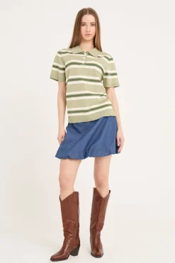 A-View Avpoo tripe Knit Boue AV5060 | Blusar & Skjortor