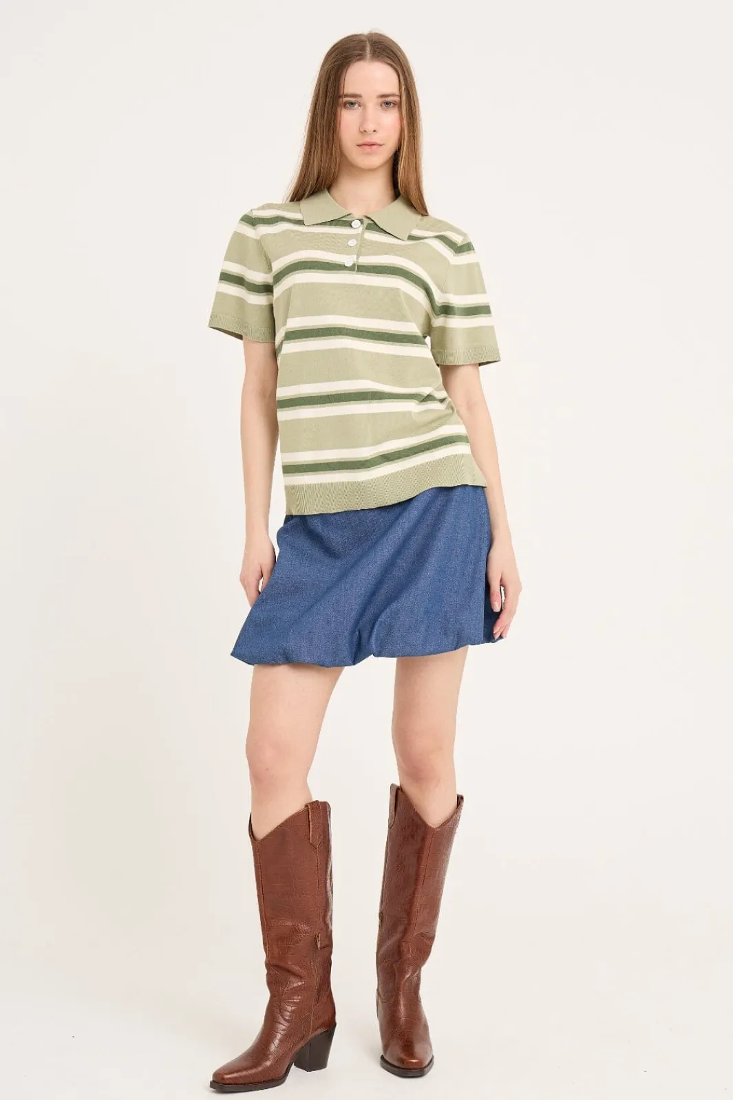 A-View Avpoo tripe Knit Boue AV5060 | Blusar & Skjortor