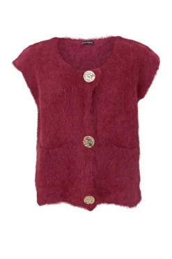 Black Colour Bcbjoerk Knitted Button Vest 1217 | Västar
