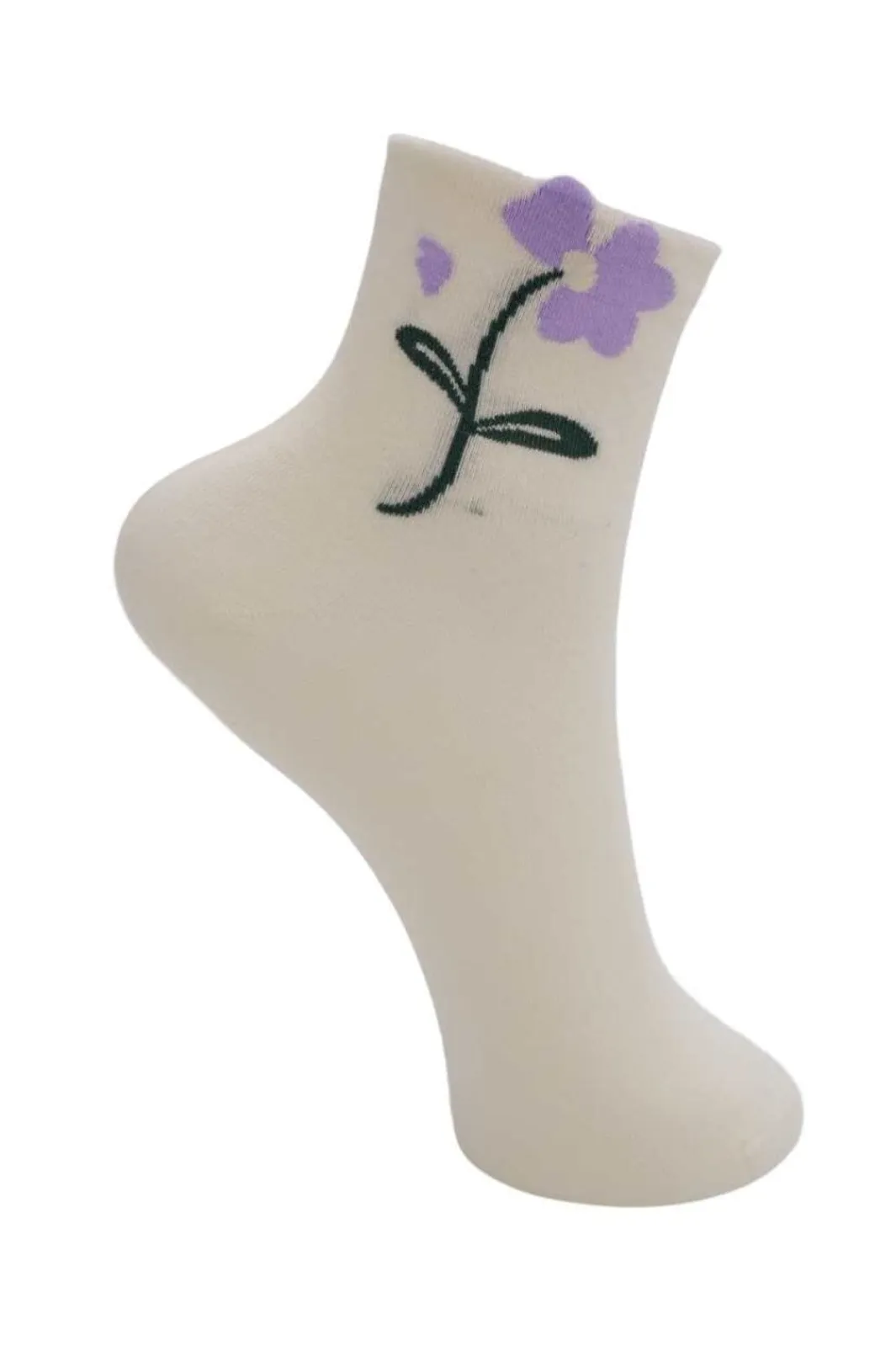 Black Colour Bcdeena Flower Sock 4365 | Damstrumpor & Trikåer