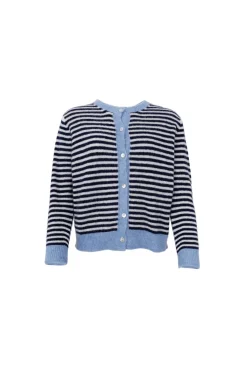Black Colour Bcdell Striped Knit Cardigan 1245 | Cardigans