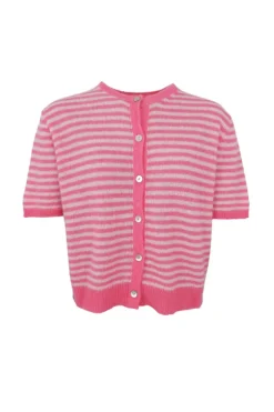 Black Colour Bcdell Striped Ss Cardigan 1256 | Cardigans