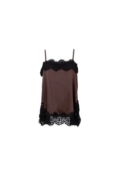 Black Colour Bcevie Lace Strap Top 41046 | T-Shirts & Toppar