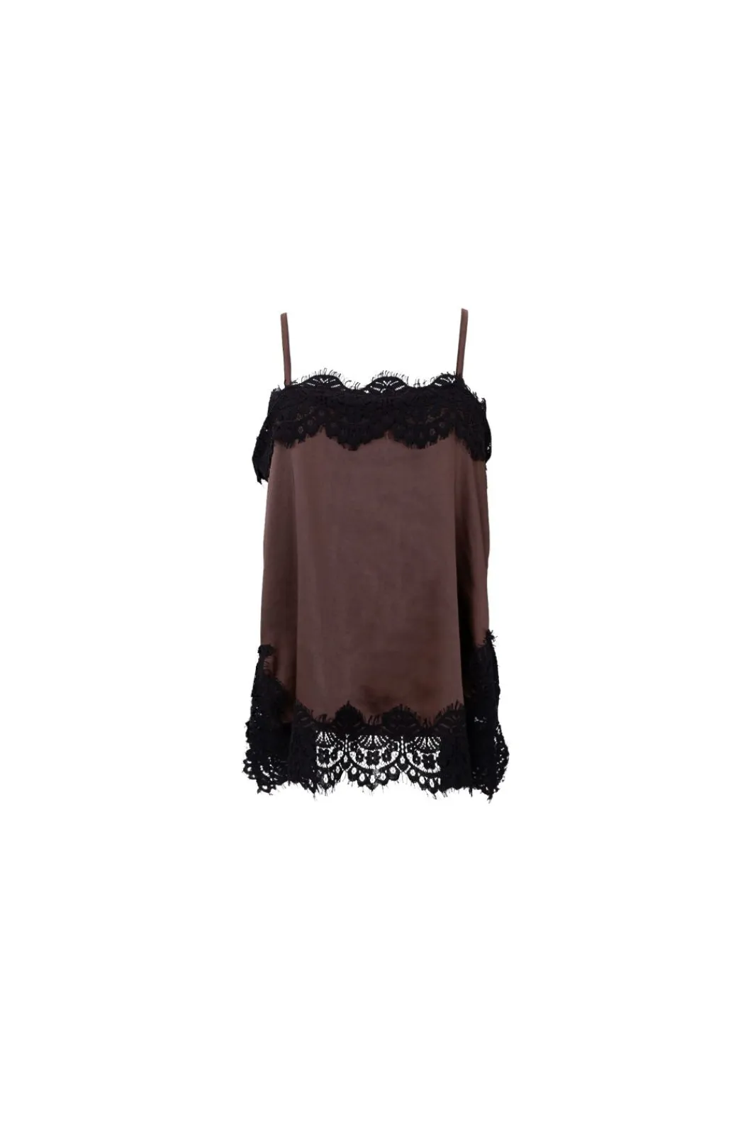 Black Colour Bcevie Lace Strap Top 41046 | T-Shirts & Toppar