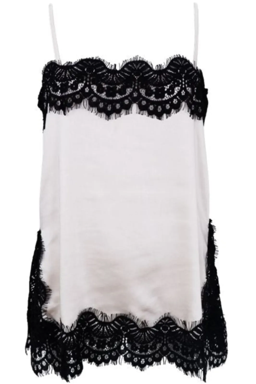 Black Colour Bcevie Lace Strap Top 41046 | T-Shirts & Toppar