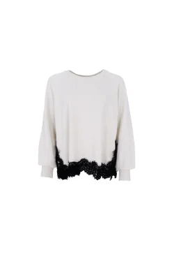 Black Colour Bcevy Lace Sweatshirt 41089 | Blusar & Skjortor