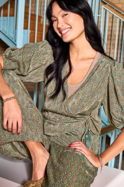 Black Colour Bcluna Puff Sleeve Wrap Blouse 39175 | Blusar & Skjortor|Set
