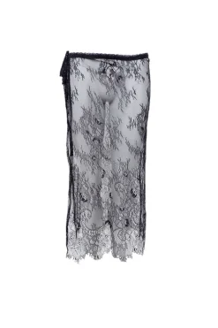 Black Colour Bcorianna Lace Tie Skirt 208424 | Kjolar