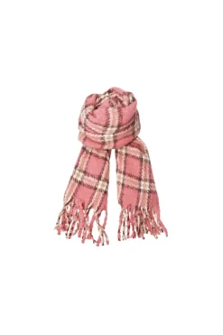 Black Colour Bcpauline Chekered Winter Scarf 208411 | Halsdukar