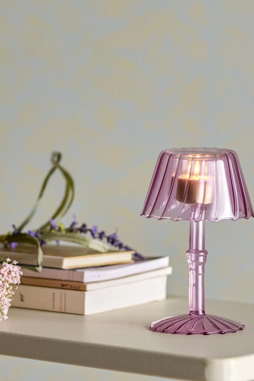 Bloomingville Bvcisco Fyrfadsstage, Rosa, Glas 82061723 | Dekorationer