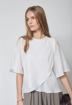Co´Couture Connycc Drape Boue 45093 | T-Shirts & Toppar