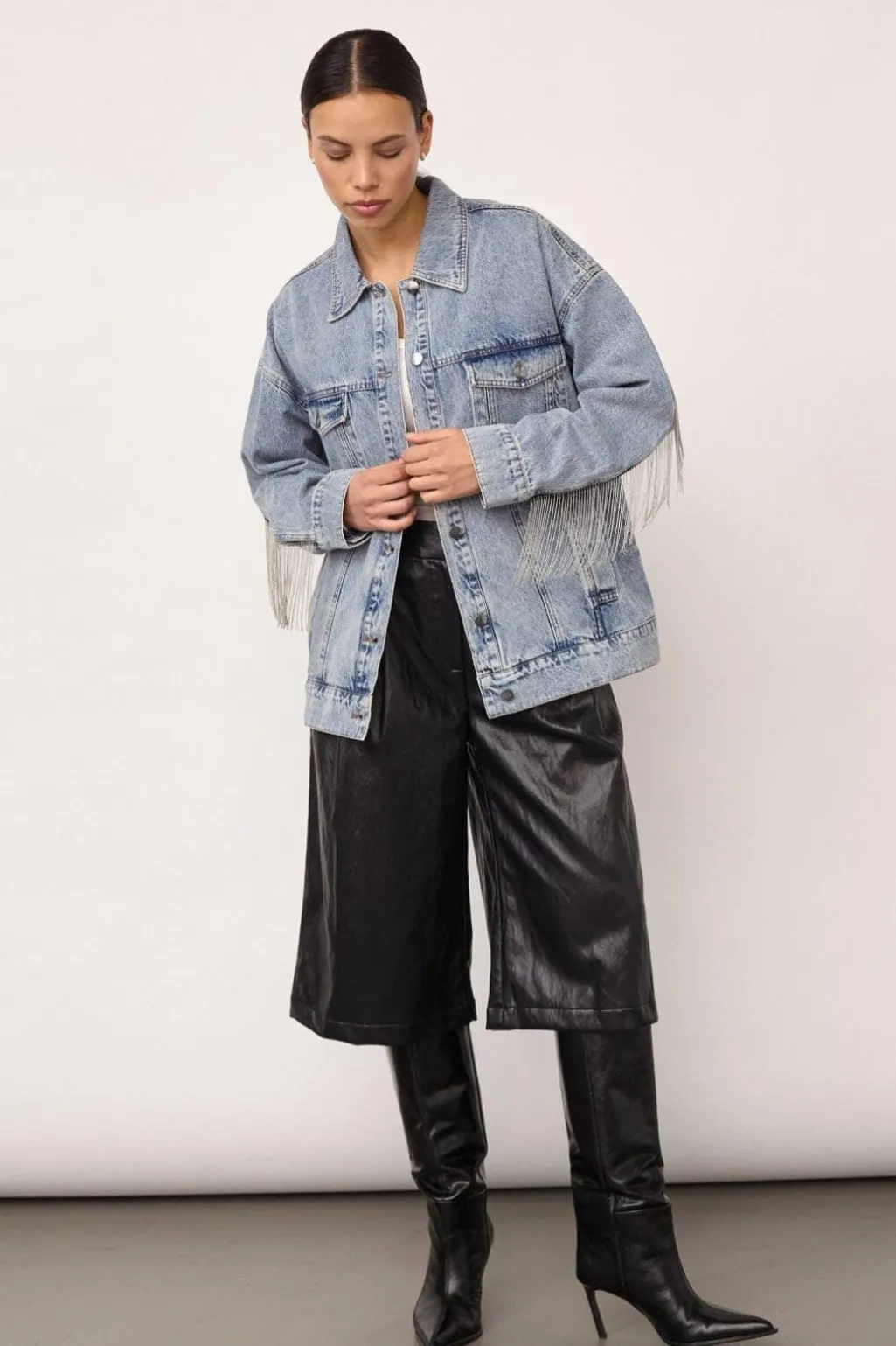 Denicecc Denim Fringe Jacket 500114