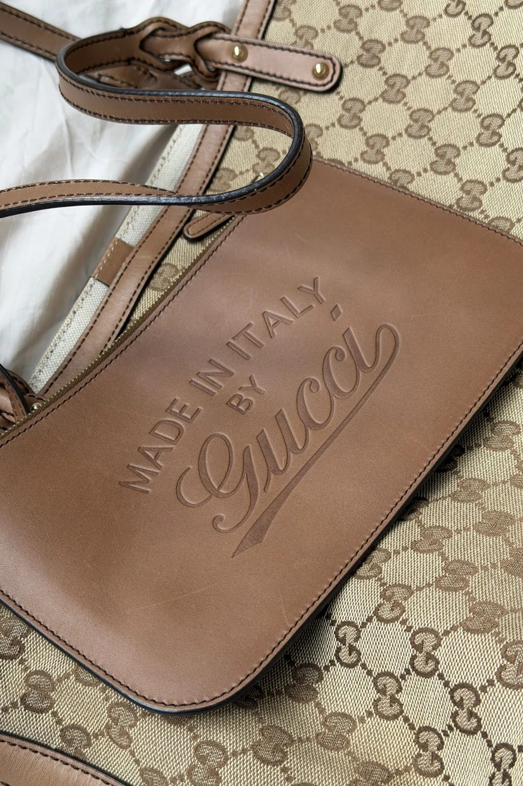 Preloved Vintageline x Molly&My Gucci Shopper Med Tilhørende Pung | Väskor & Plånböcker