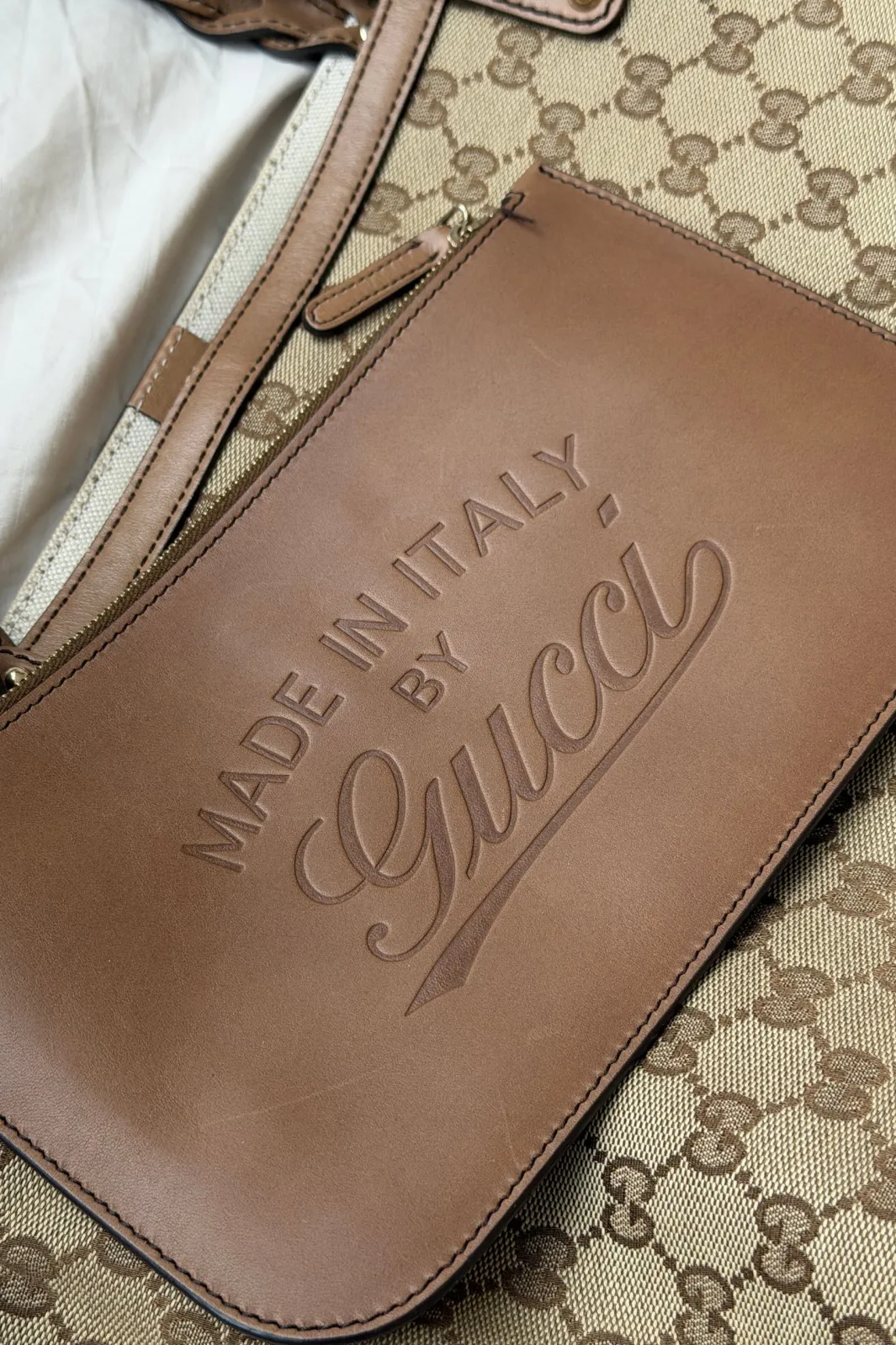 Preloved Vintageline x Molly&My Gucci Shopper Med Tilhørende Pung | Väskor & Plånböcker