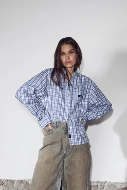 Haute L'Amitié Habutton Down ini Check hirt H10719 | Blusar & Skjortor