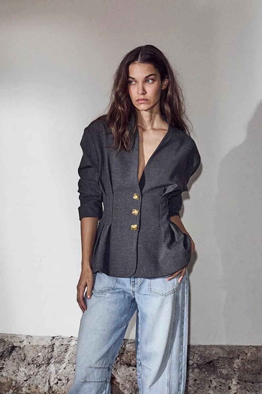 Hlaenna Waist Pleat Blazer HL10669