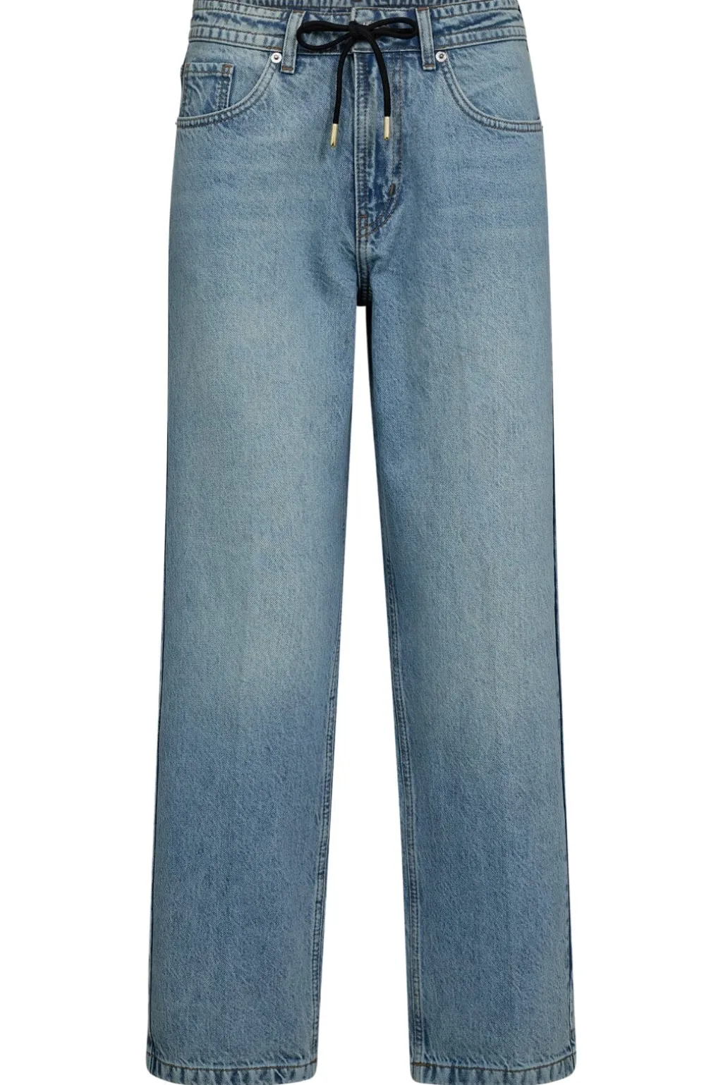 Hlalami Crop String Tie Bleached Jeans HL10140