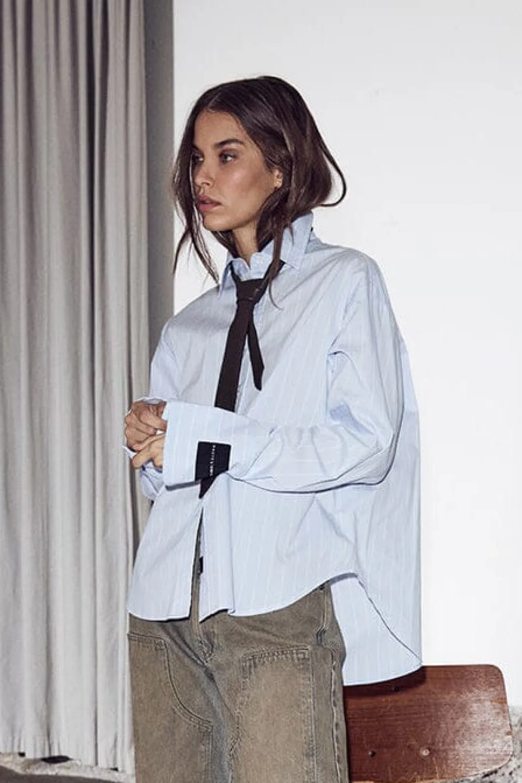 Haute L'Amitié Haophie Cay tripe hirt H10744 | Blusar & Skjortor