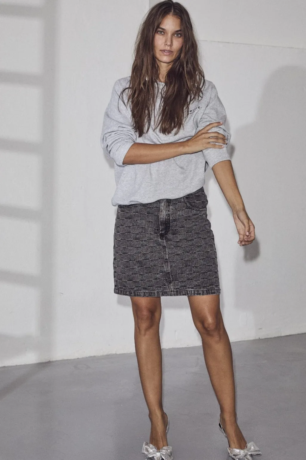 Hlasquare Denim Crop Skirt HL10054