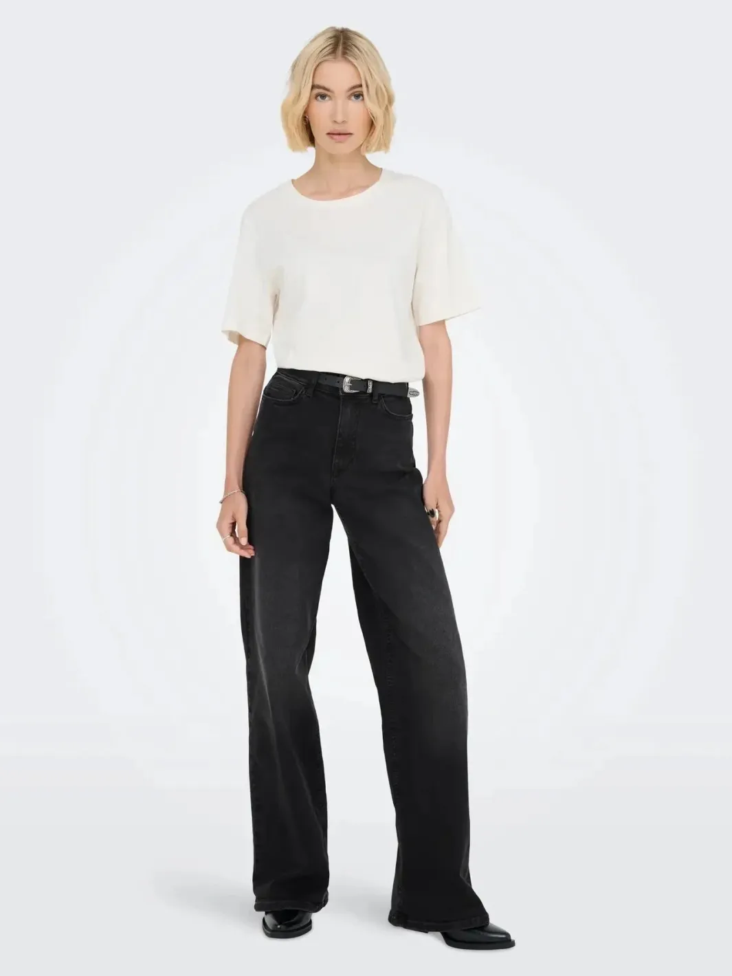 JDY felina-Fina Wide Blk Jeansdnm | Jeans, Leggings & Byxor