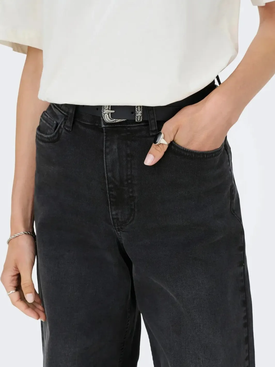 JDY felina-Fina Wide Blk Jeansdnm | Jeans, Leggings & Byxor