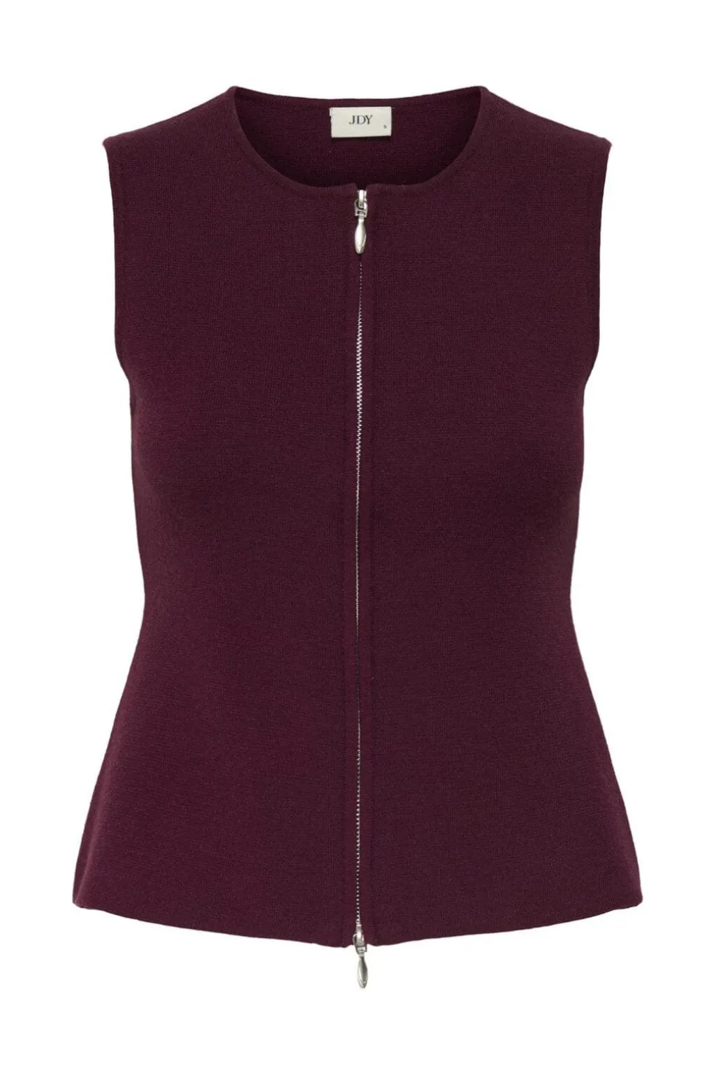 Jdyriley S/L O-Neck Two Way Zip Vest Knt