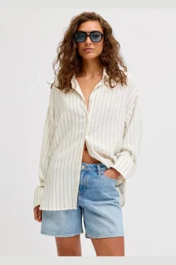 Jxalmira Linen Blend Ls Shirt Ln