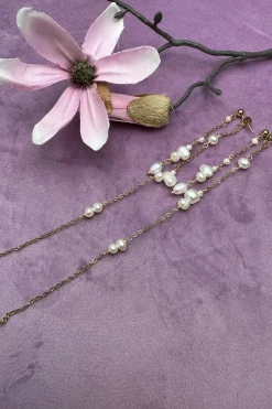 Mmdouble String Pearl Earring Long
