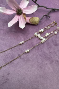 Mmdouble String Pearl Earring Long