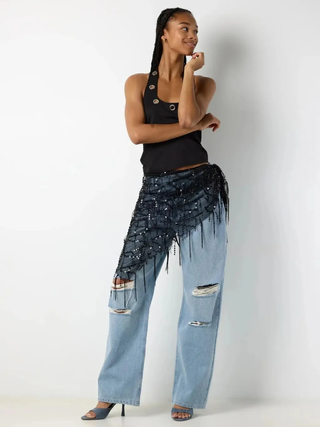 Nmdazzle Sequin Wrap Skirt
