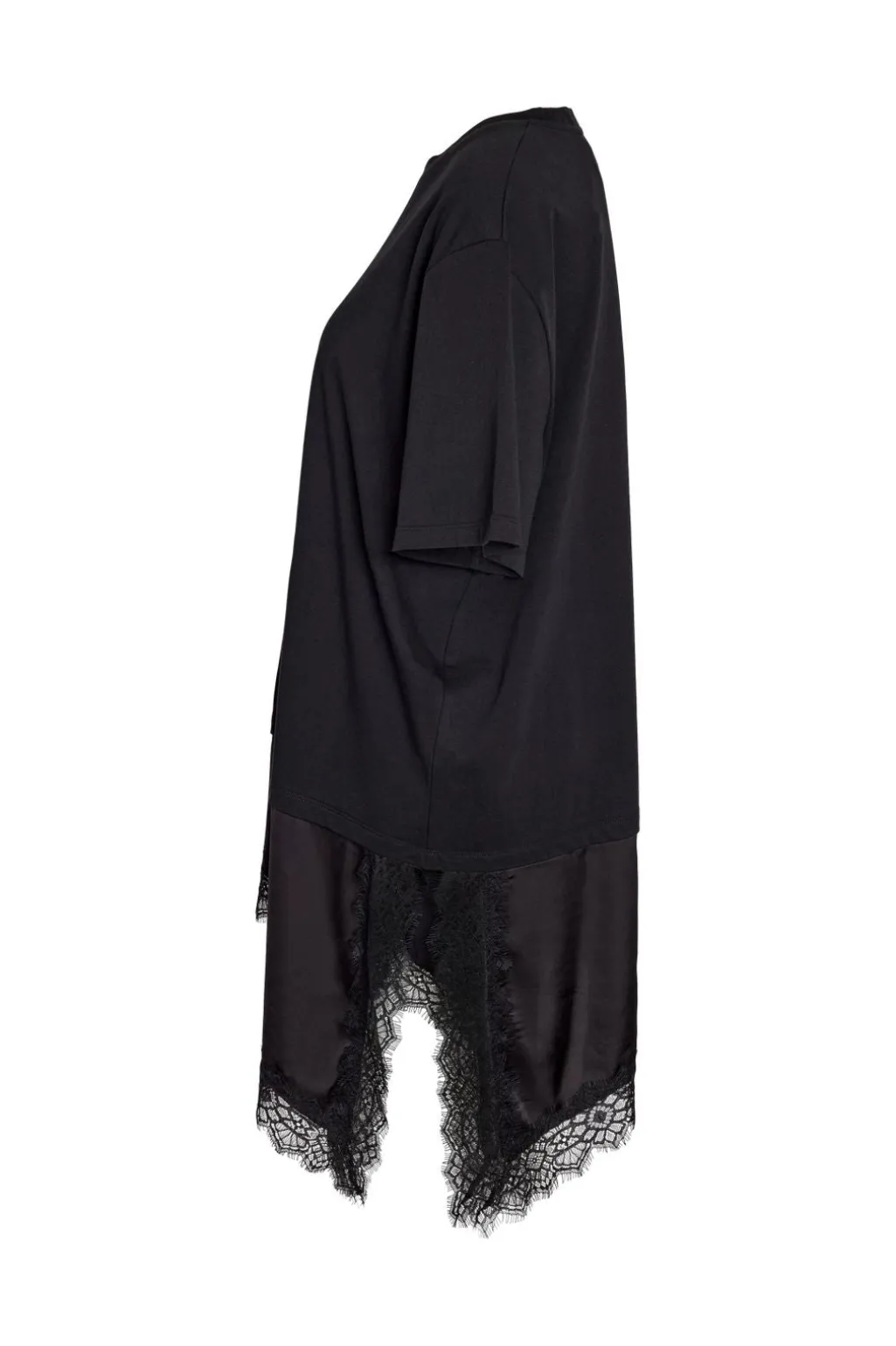 Nmfilla S/S Oversize Satin Lace T-Shirt