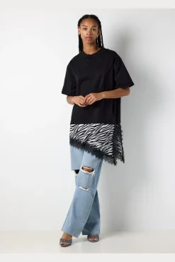Nmfilla S/S Oversize Satin T-Shirt