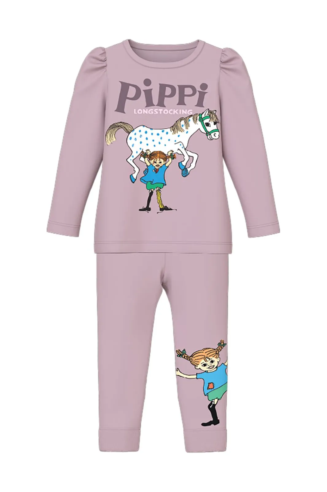 Name It Nmfsoleim Pippi Ls Nightset Sky | Barn Nattkläder & Underkläder