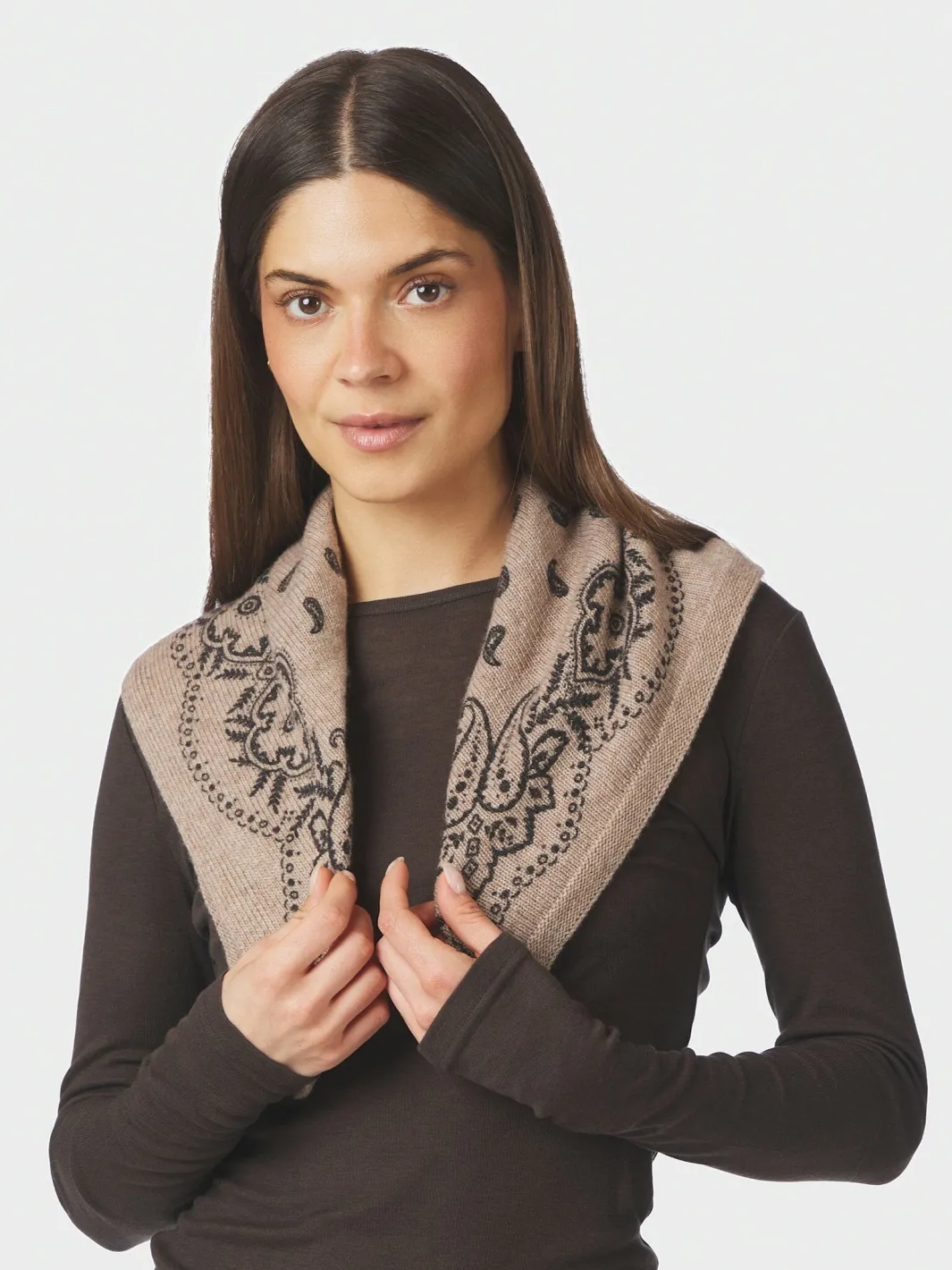 Neo Noir Nnadelina Paisley Knit Scarf 169506 | Halsdukar