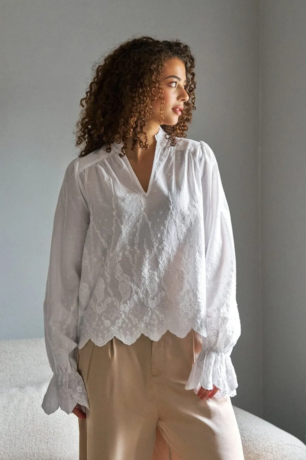Nnamara Delicate Emb Blouse 166708