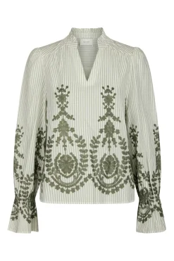 Neo Noir Nnamara Stripe Emb Blouse 163363 | Blusar & Skjortor
