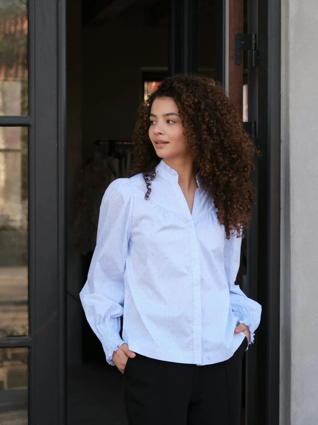 Neo Noir Nnastrida Stripe Stone Blouse 167292 | Blusar & Skjortor