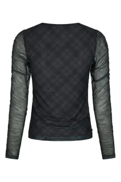 Nnbea Check Mesh Blouse 167294