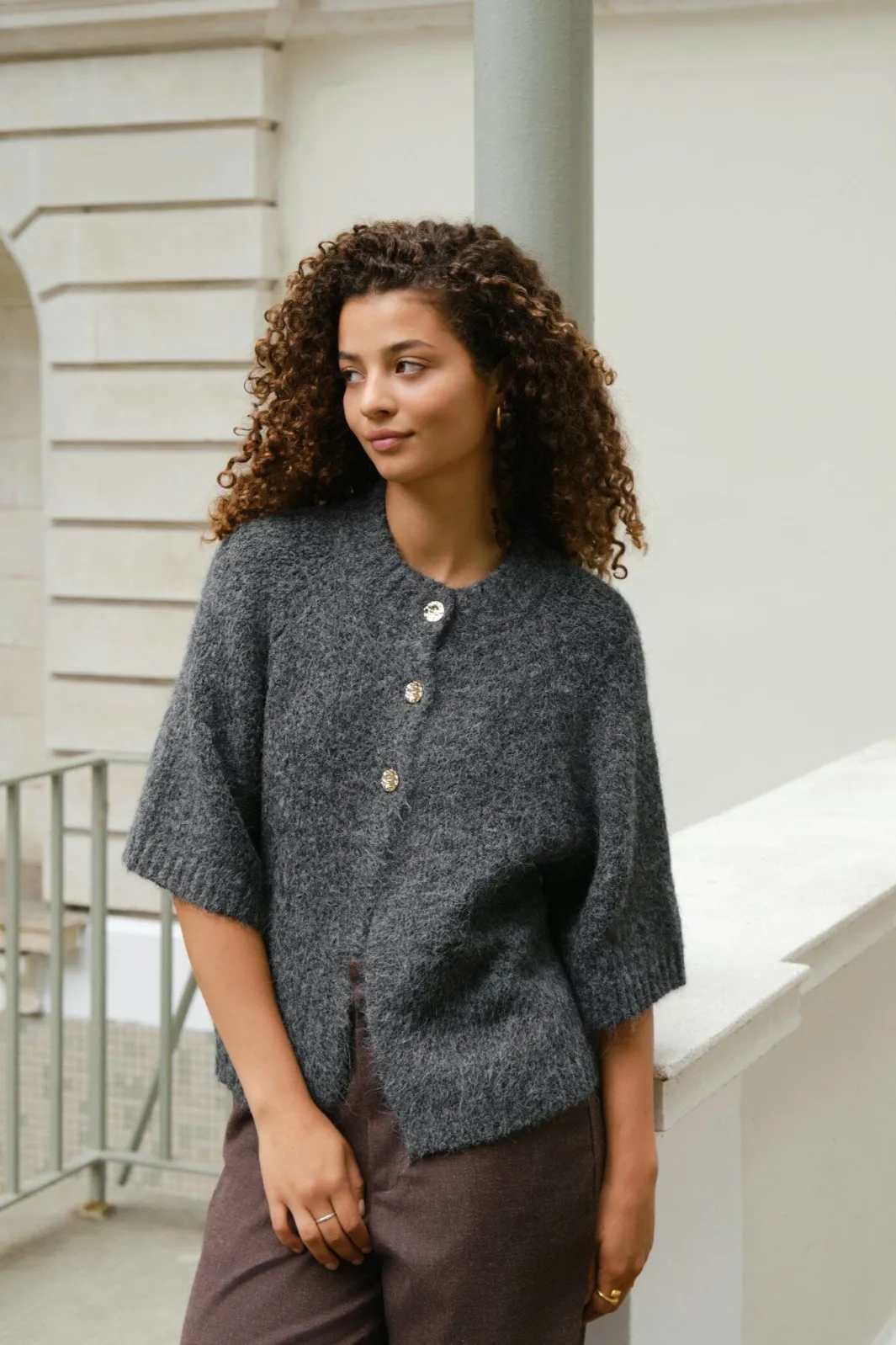 Neo Noir Nnbenuta Fluffy Knit Cardigan 165816 | Amningsvänliga Kläder|Cardigans