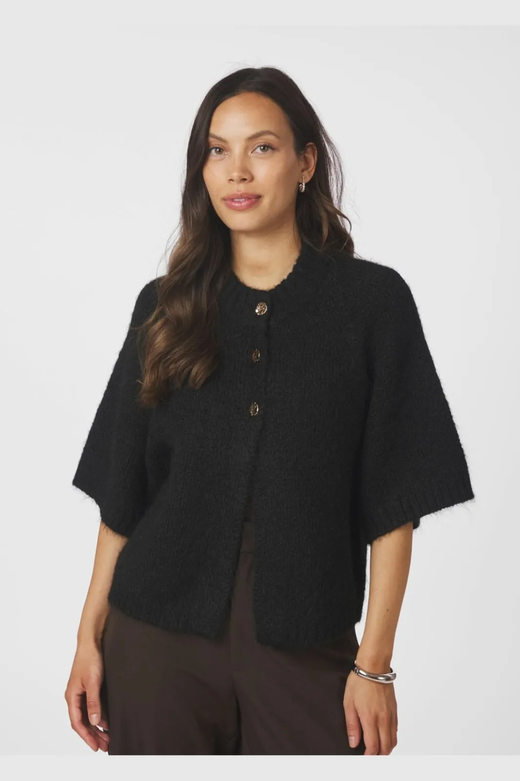 Neo Noir Nnbenuta Fluffy Knit Cardigan 165816 | Cardigans