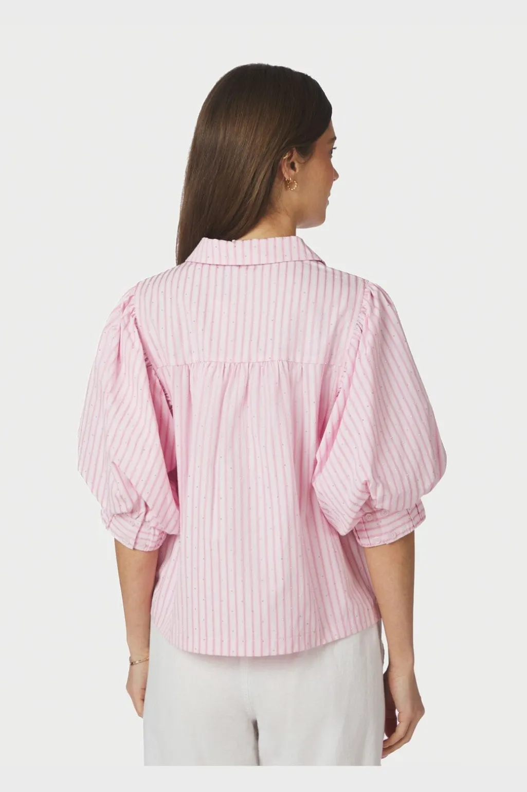 Nnetta Soft Stripe Stone Shirt 166416