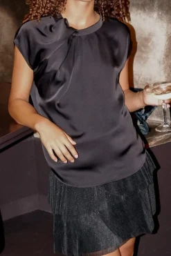 Neo Noir Nnfleur Drapy Satin Blouse | Blusar & Skjortor