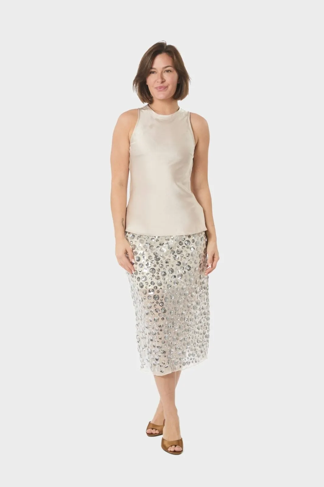 Neo Noir Nngilla Flower Sequins Skirt 167537 | Kjolar