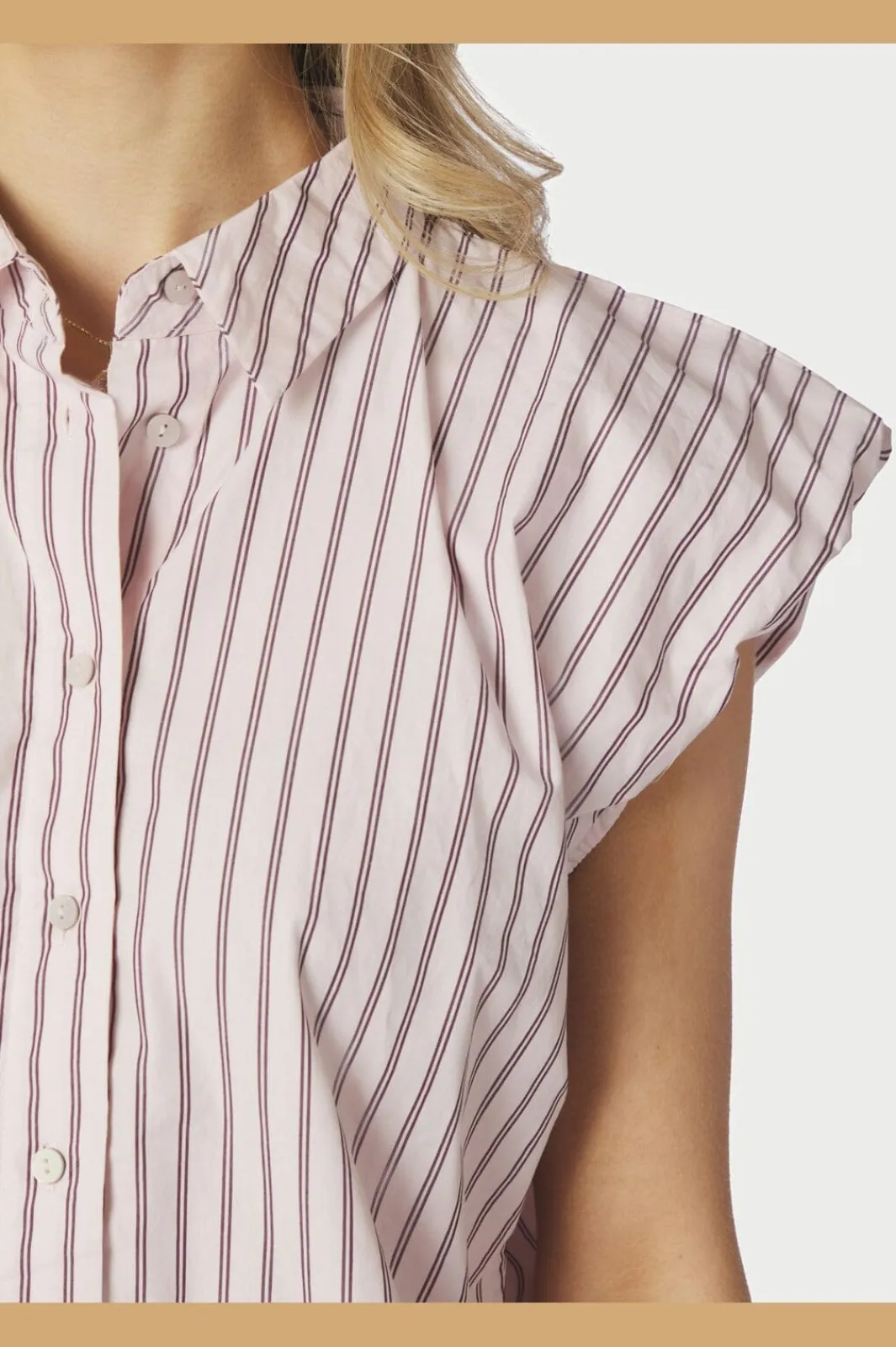 Neo Noir Nnisella Double Stripe Top 169051 | Blusar & Skjortor