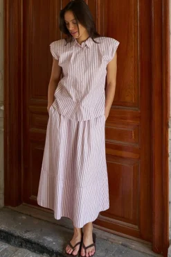 Neo Noir Nnisella Double Stripe Top 169051 | Blusar & Skjortor