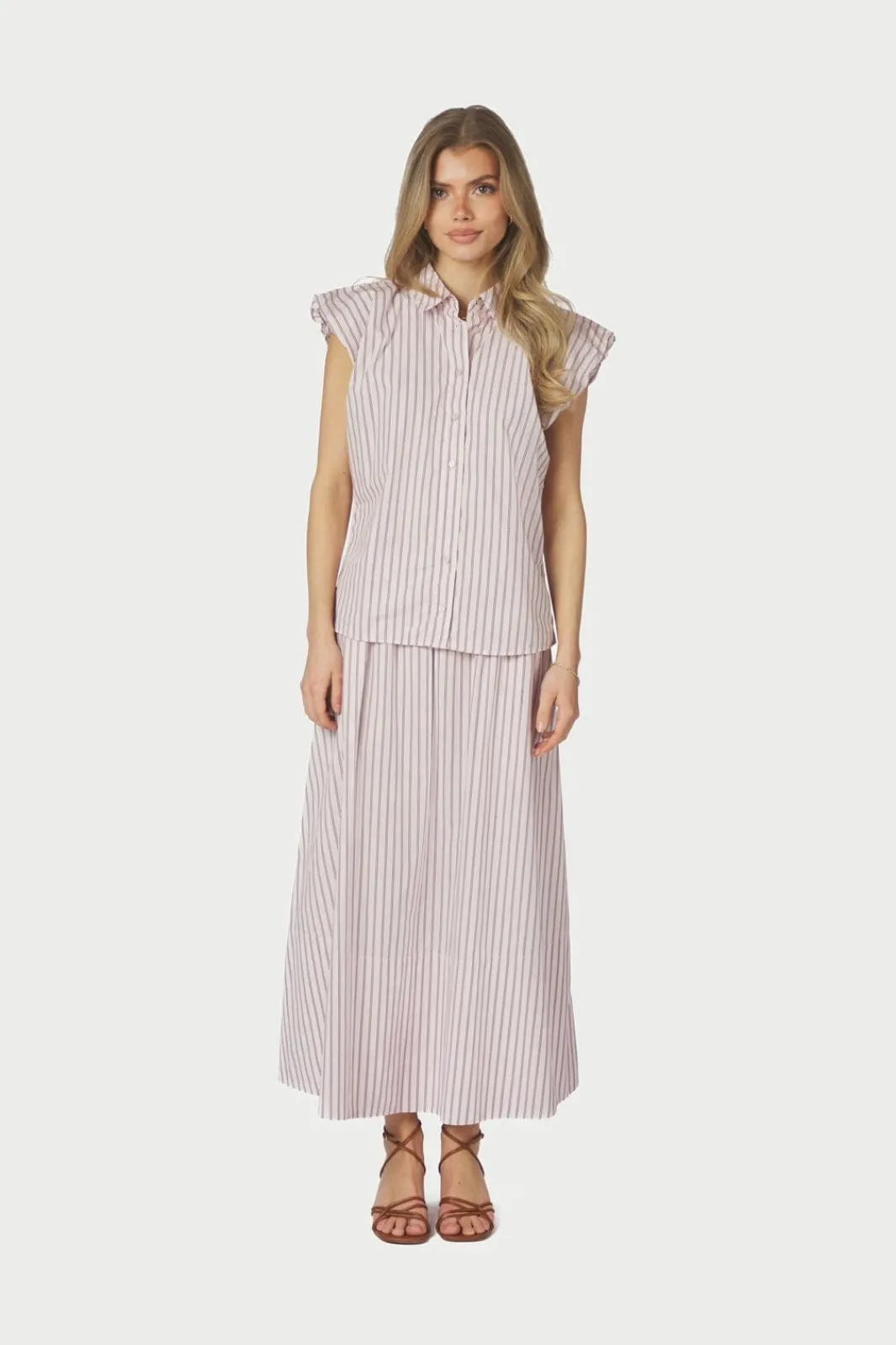 Neo Noir Nnisella Double Stripe Top 169051 | Blusar & Skjortor